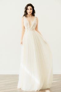 Handmade detail of the Boho-Chic Wedding Dress 'Arya' by Atelier Zolotas