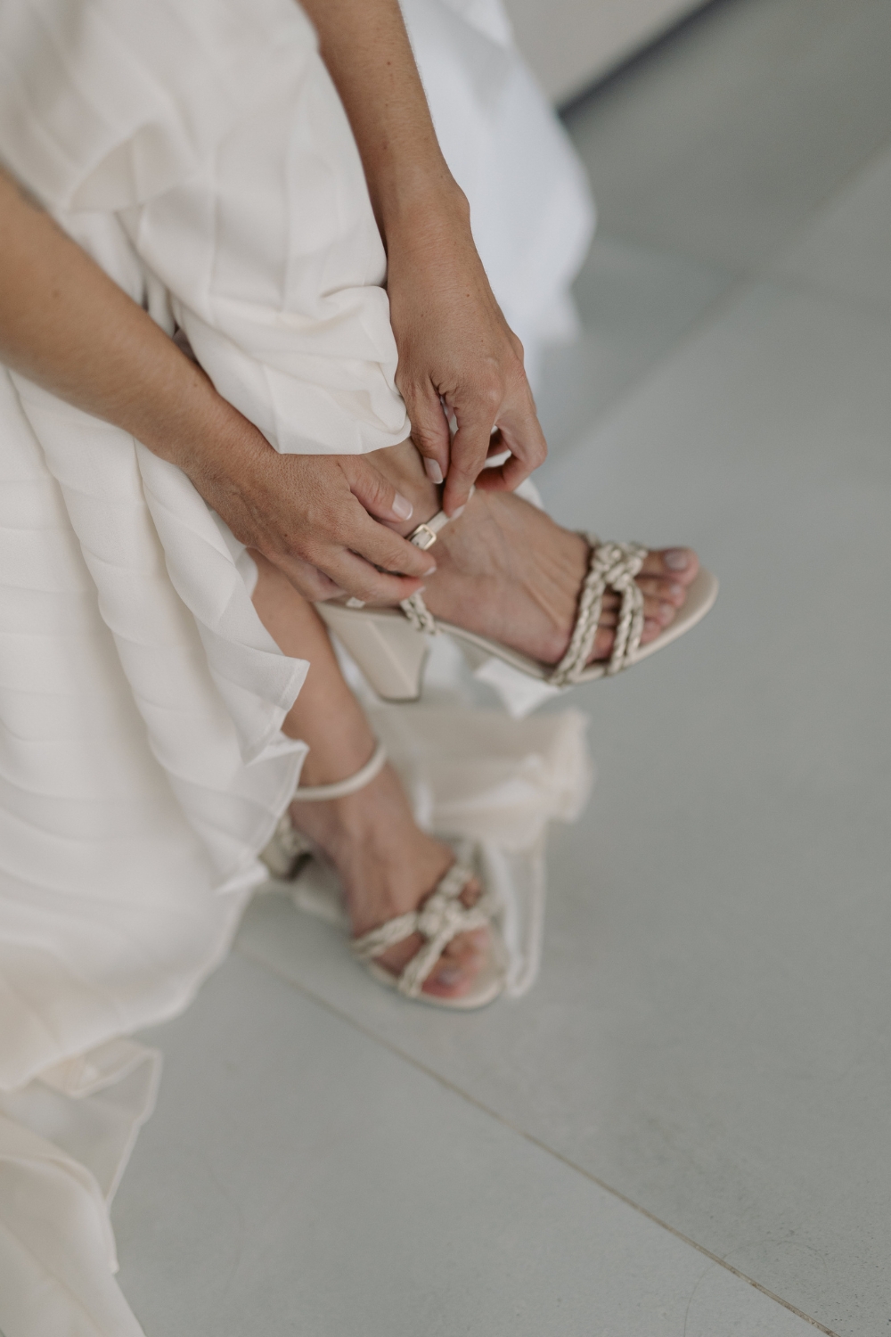 Boho bridal shoes for destination wedding by the sea