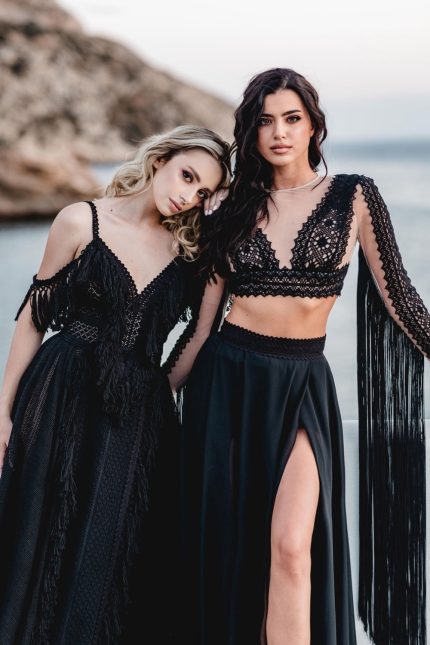 Boho-chic evening dresses by Atelier Zolotas