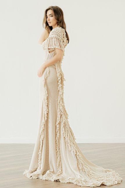 'Cressida' by Atelier Zolotas, one of the best crochet lace wedding dresses by Atelier Zolotas