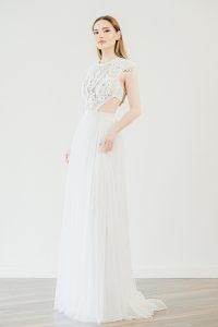 Contemporary vintage wedding dress 'Galatea' by Atelier Zolotas