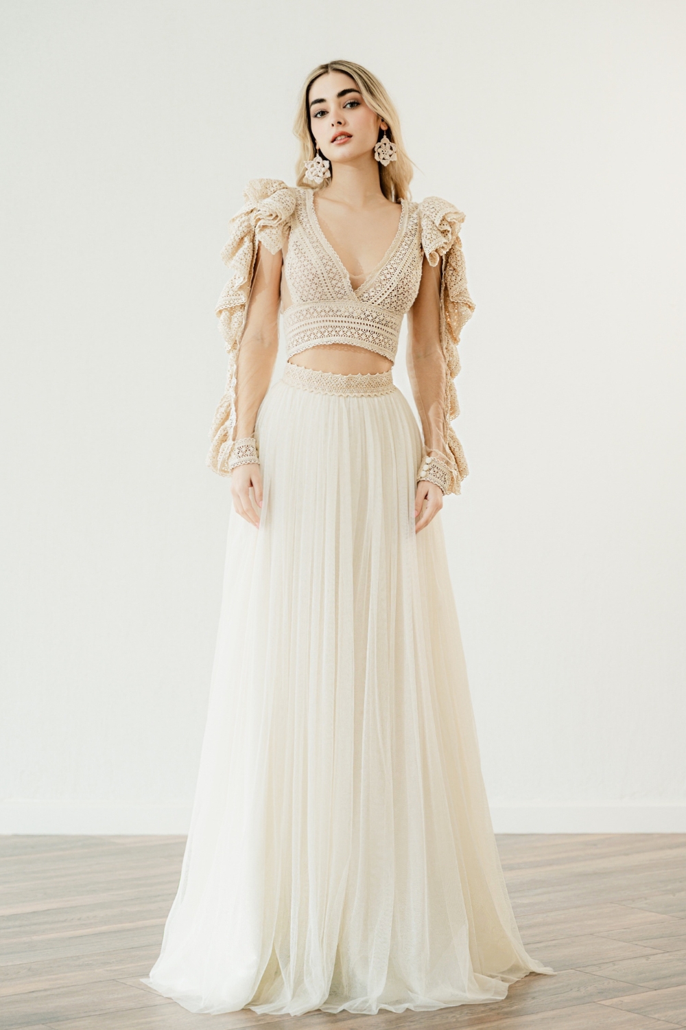 Bohemian Chic Wedding Dresses: 'Iliada crop top' by Atelier Zolotas