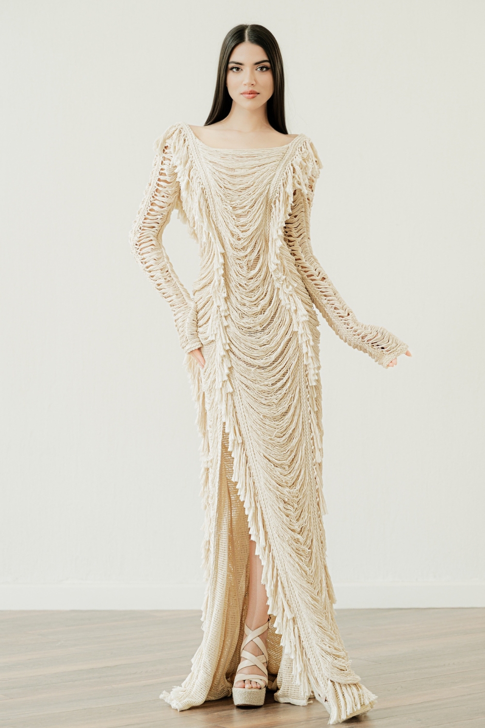 Boho Long Sleeve Wedding Dress "Mythica", by Atelier Zolotas