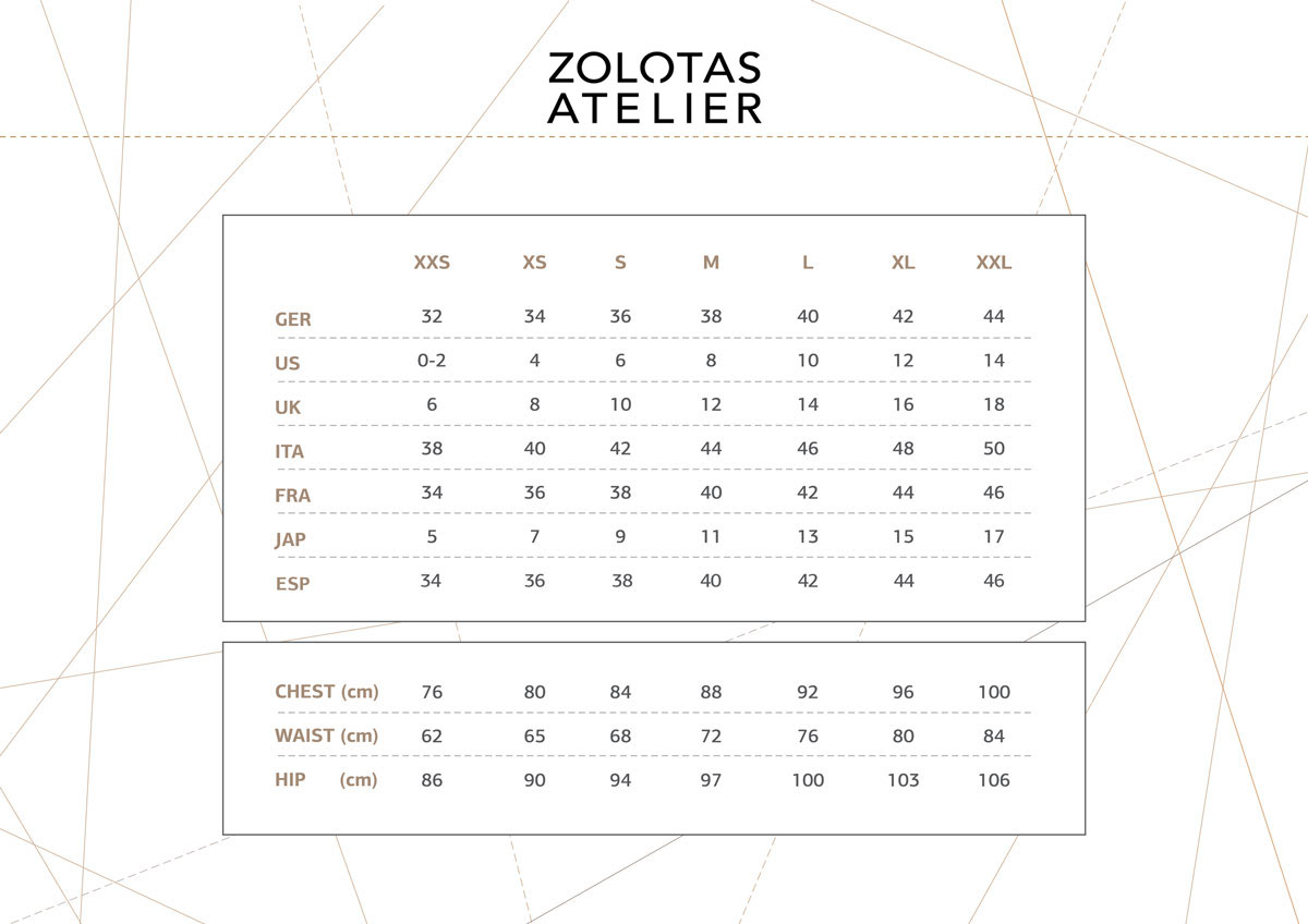 zolotas size chart