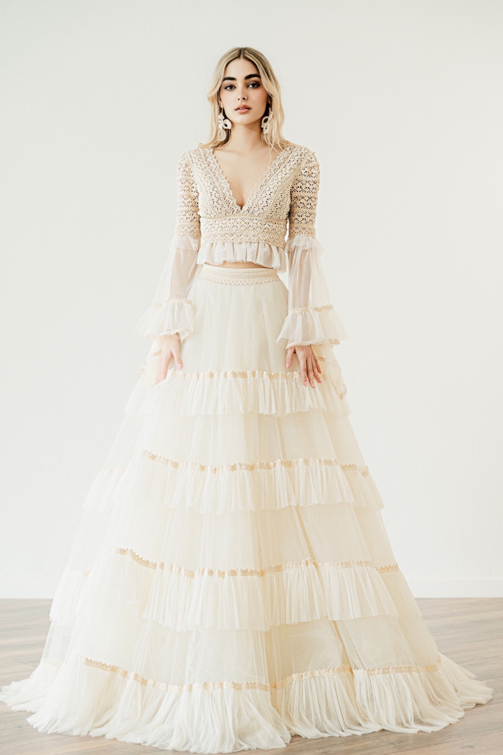 Long Sleeve Bridal Top 'Venetia' by Atelier Zolotas