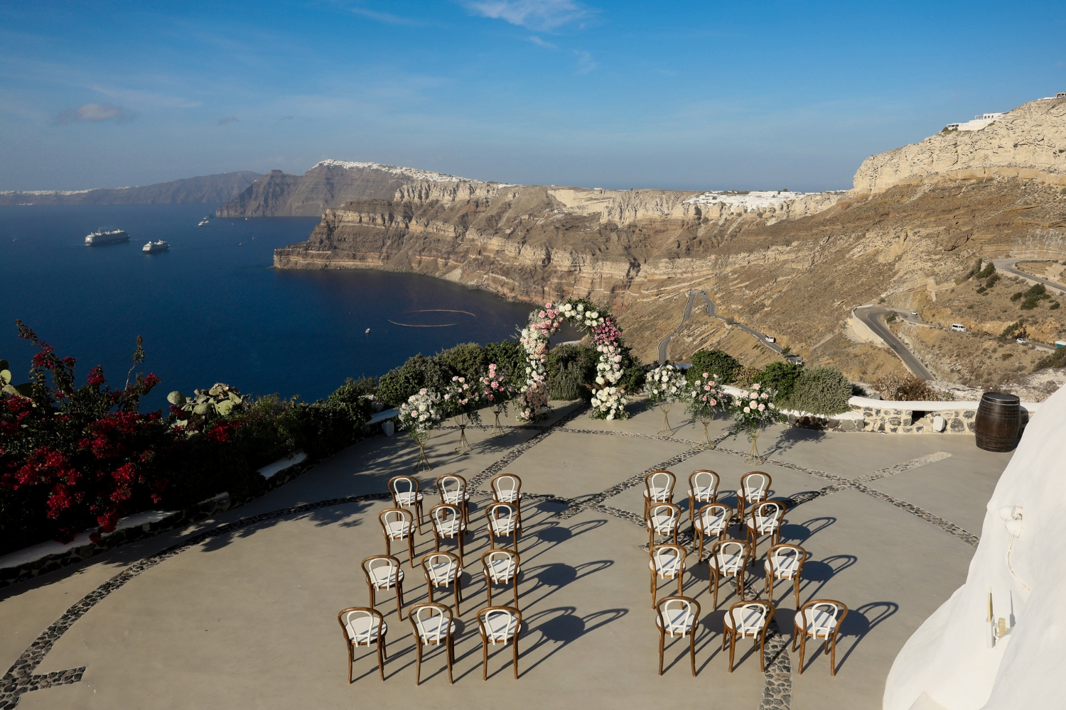 Venetsanos winery in Santorini wedding