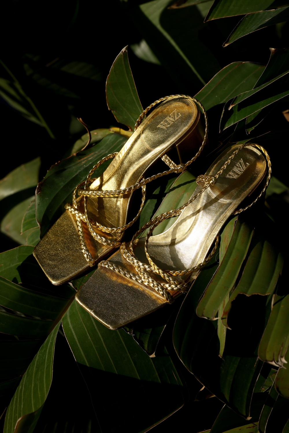 Zara gold heeled sandals